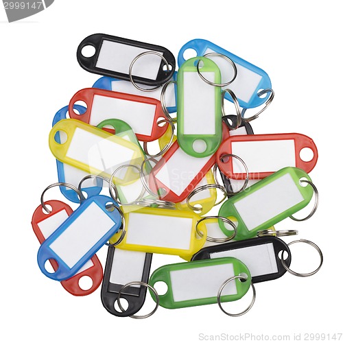 Image of Plastic key tags of various colors