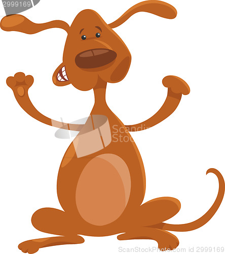 Image of happy playful standing dog cartoon