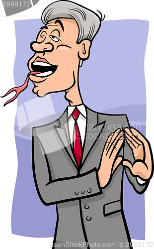 Image of speaking with forked tongue cartoon
