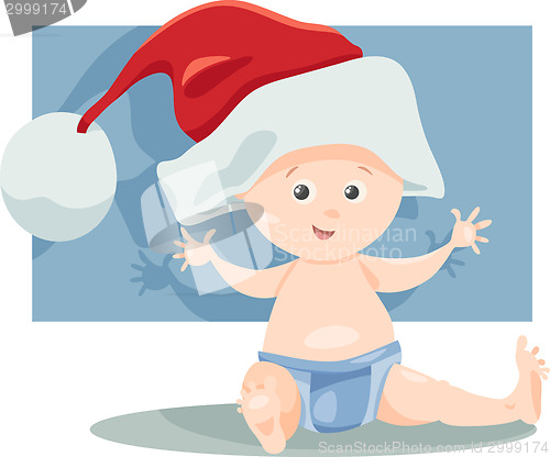 Image of baby boy santa cartoon illustration