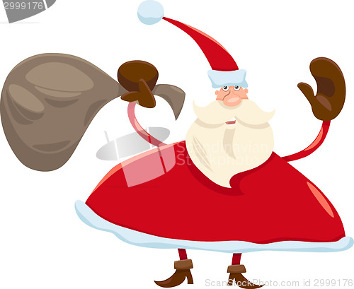 Image of santa claus with sack cartoon