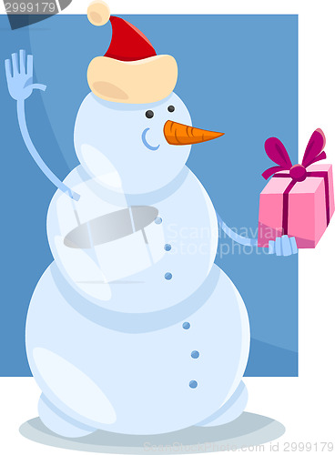 Image of christmas snowman cartoon illustration