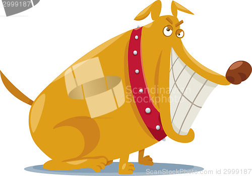 Image of funny bad dog cartoon illustration