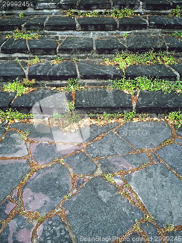 Image of Old mossy stone steps