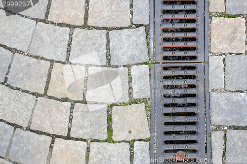 Image of drainage on pedestrian street