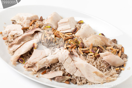 Image of Lebanese chicken spiced rice angled