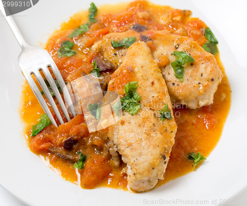 Image of Chicken breasts provencal from above