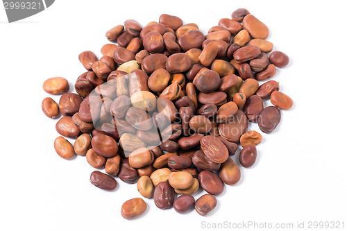 Image of Fava or broad beans in a pile on a white background