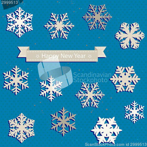 Image of snowflakes set