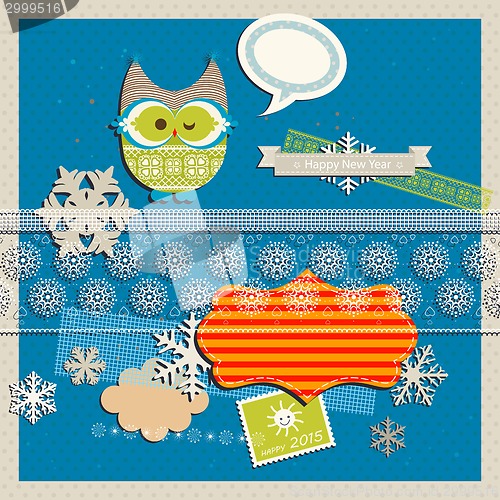 Image of winter scrapbook template