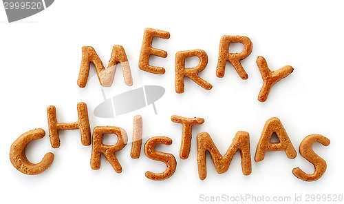 Image of Gingerbread words Merry Christmas
