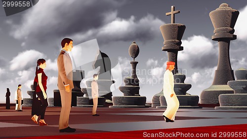 Image of Business people on board
