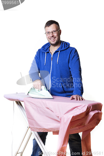 Image of Man doing housework