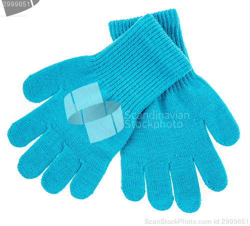 Image of knitted woolen baby gloves