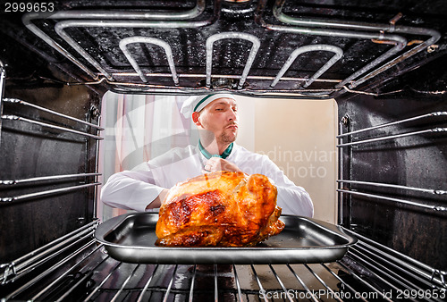 Image of Cooking chicken in the oven.