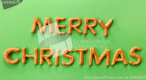 Image of Gingerbread words Merry Christmas