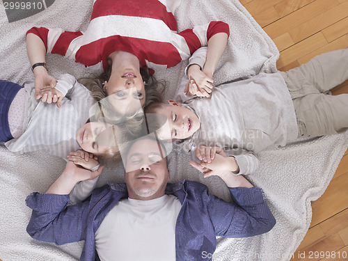 Image of happy young family at home