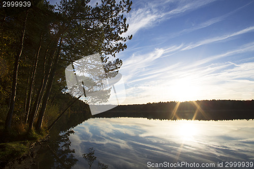 Image of Sunset at the lakes Osterseen in Bavaria