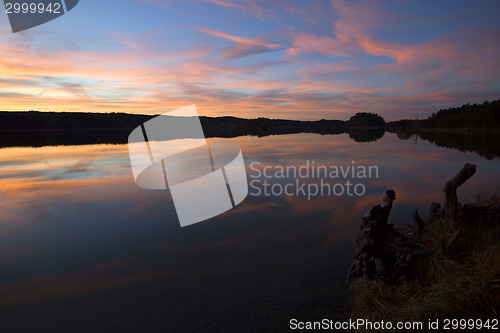 Image of Sunset at the lakes Osterseen in Bavaria