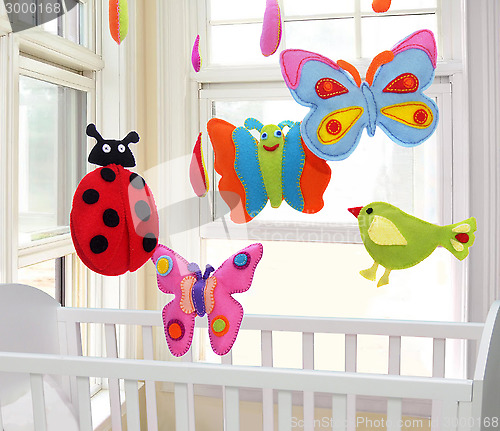 Image of Butterflies, ladybug and bird