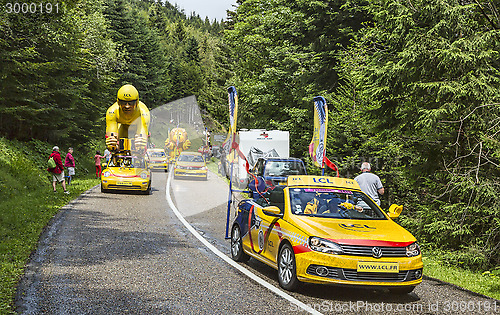 Image of LCL Caravan During Le Tour de France 2014