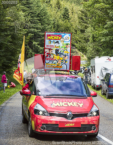 Image of "Le Journal du Mickey" Car During Le Tour de France 2014