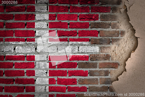 Image of Dark brick wall with plaster - Denmark