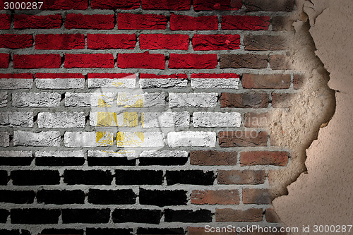 Image of Dark brick wall with plaster - Egypt