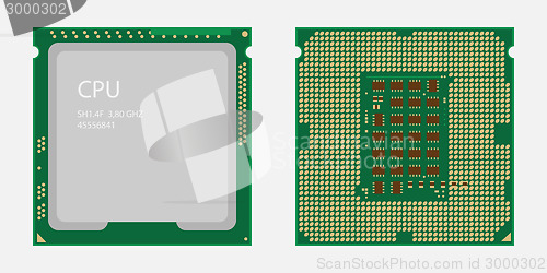 Image of CPU. Central processing unit. Computer chip or microchip.