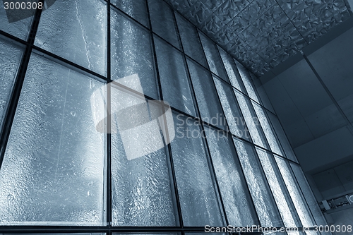 Image of Futuristic architecture with large glass surface