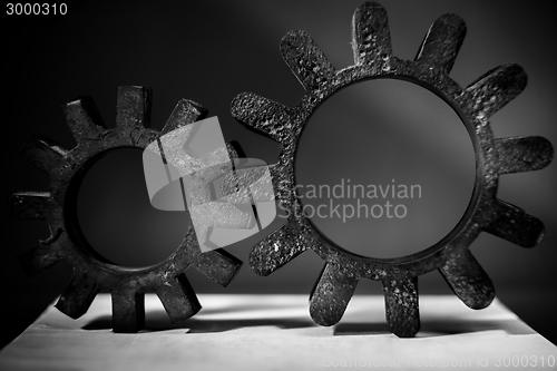 Image of Old gears on table