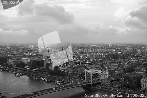 Image of Aerial view of Budapest with Danube