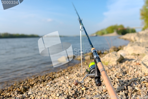 Image of Modern clean fishing rod outdoors