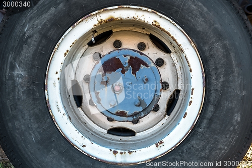 Image of Old car tyre closeup photo