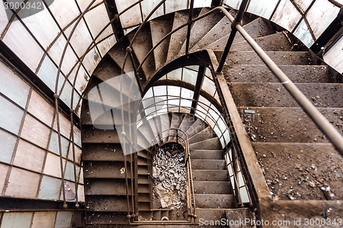 Image of Industrial staircase going up