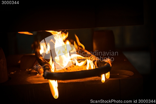 Image of Fire burning on steel