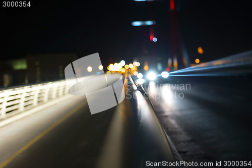 Image of Empty bridge at night