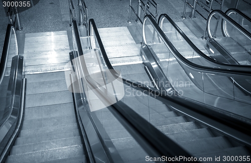 Image of Moving escalator in the business center