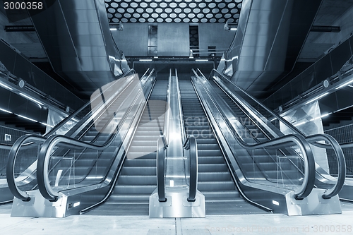 Image of Moving escalator in the business center