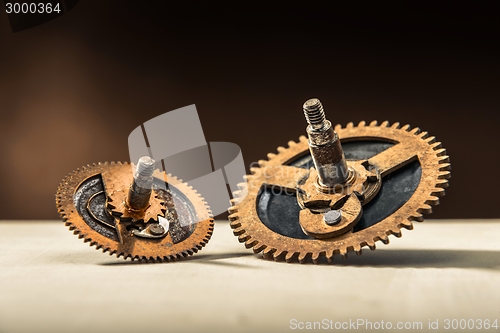 Image of Old gears on table