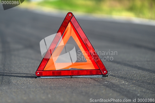 Image of Red triangle of a car