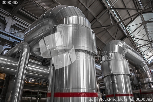 Image of Industrial pipes in a thermal power plant