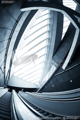 Image of Moving escalator in the business center