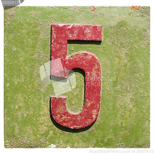 Image of plate with a number 5