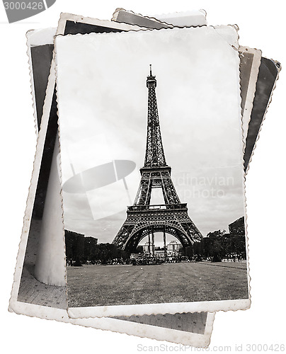 Image of Vintage photo Eiffel tower in Paris