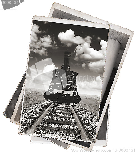 Image of Vintage photos Old locomotive