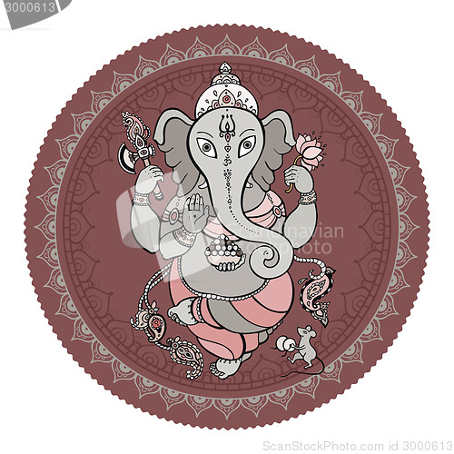 Image of Ganesha Hand drawn illustration.