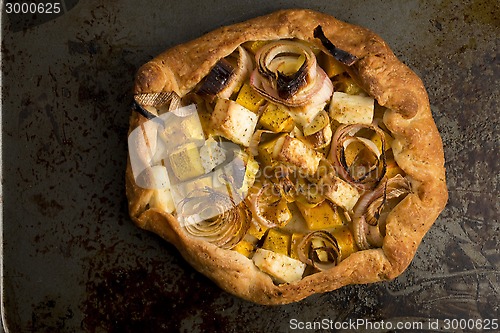 Image of Galette with leeks, pumpkin and feta