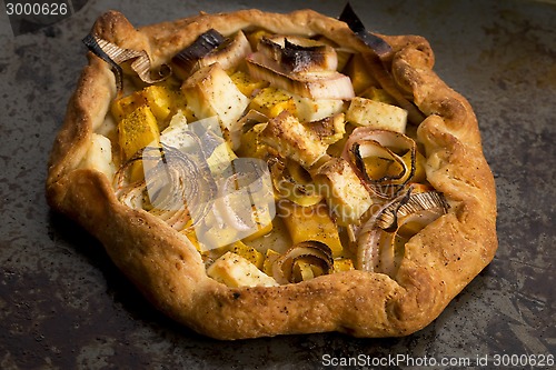 Image of Galette with leeks, pumpkin and feta