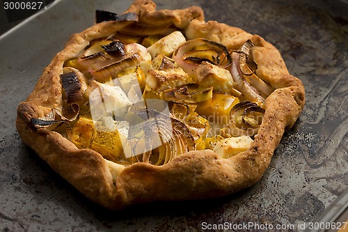 Image of Galette with leeks, pumpkin and feta